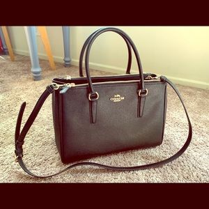 Timeless Black Coach Standing Purse, 13” Width